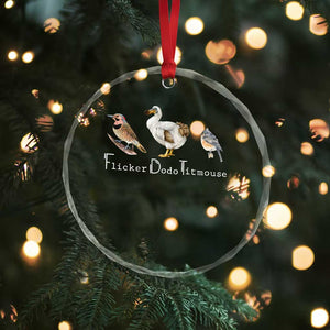Subtle FDT Crystal Glass Ornament Flicker Dodo Titmouse Bird TS10 Print Your Wear