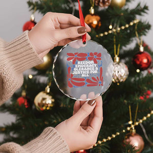Subtle FDT Crystal Glass Ornament Freedom Democracy Tolerence and Justice For All TS02 Print Your Wear