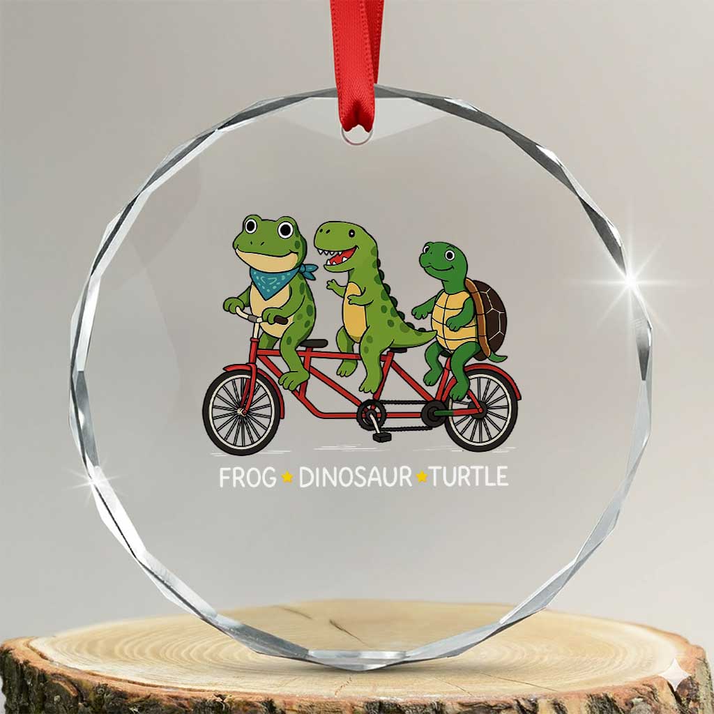 Subtle FDT Crystal Glass Ornament Frog Dinosaur Turtle Political Satire TS10 Transparent Glass 3'' Circle Print Your Wear