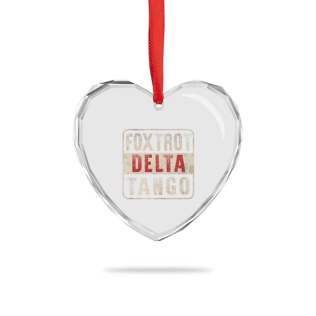 Subtle FDT Heart Crystal Glass Ornament Foxtrots Delta Tangos TS10 Print Your Wear