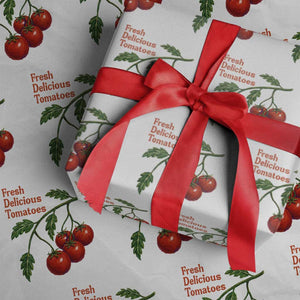 Subtle FDT Wrapping Paper Roll Fresh Delicious Tomatoes Retro Tomato Vine Graphic Political Humor