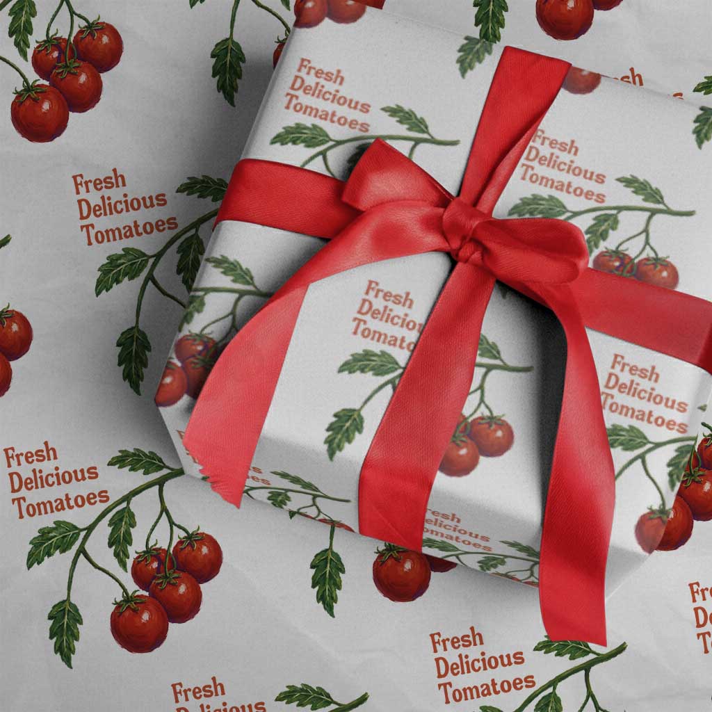 Subtle FDT Wrapping Paper Roll Fresh Delicious Tomatoes Retro Tomato Vine Graphic Political Humor TS10 White Print Your Wear