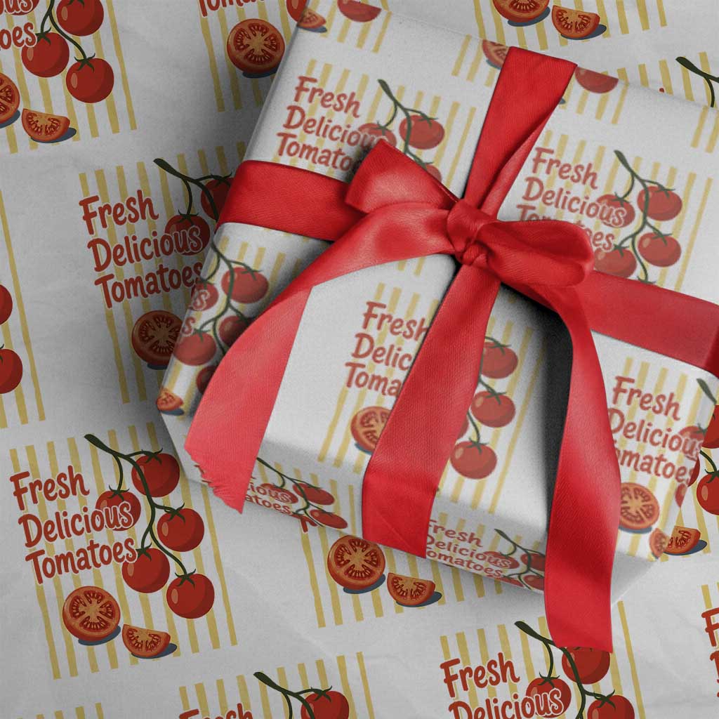 Subtle FDT Wrapping Paper Roll Fresh Delicious Tomatoes Striped Retro Vintage 80s Subtle FDT