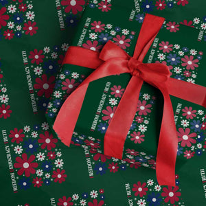 Subtle FDT Wrapping Paper Roll Boho Floral Red White Blue Social Justice TS10 Green Print Your Wear