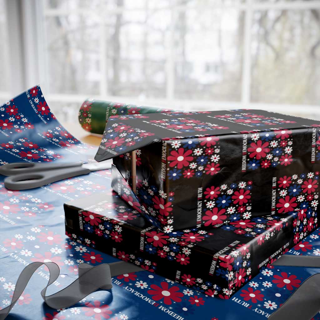 Subtle FDT Wrapping Paper Roll Boho Floral Red White Blue Social Justice TS10 Black Print Your Wear