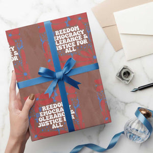 Subtle FDT Wrapping Paper Roll Freedom Democracy Tolerence and Justice For All TS02 Mocha Print Your Wear