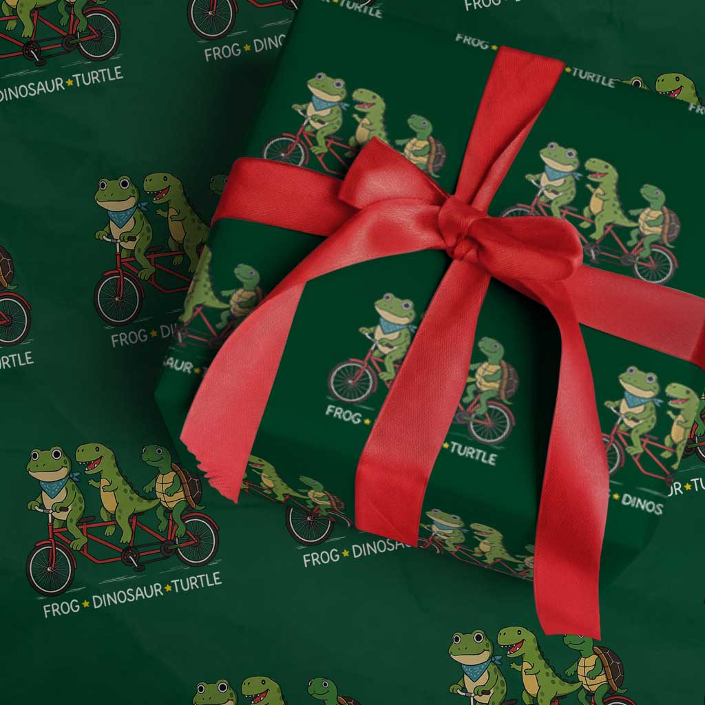 Subtle FDT Wrapping Paper Roll Frog Dinosaur Turtle Political Satire TS10 Green Print Your Wear