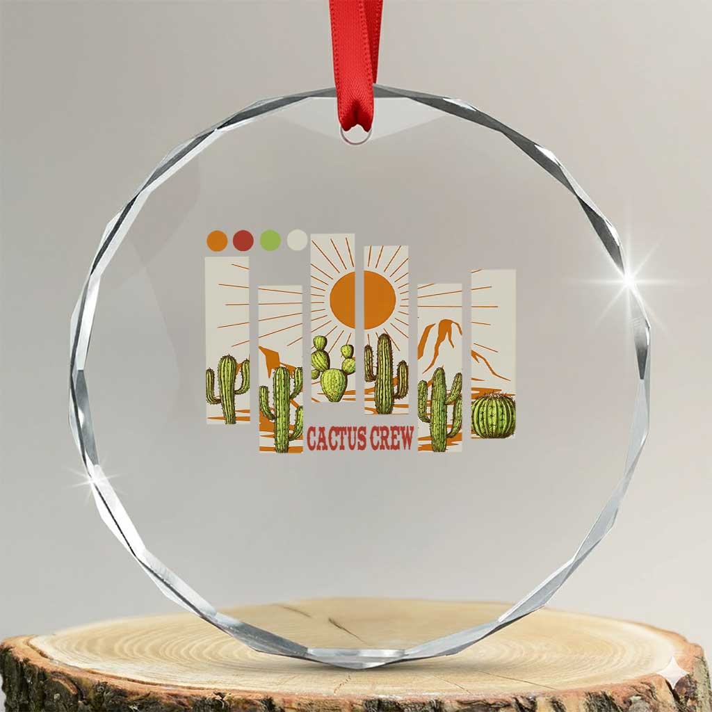 Succulent Plant Lover Gift Crystal Glass Ornament Cactus Crew TS12 Transparent Glass 3'' Circle Print Your Wear