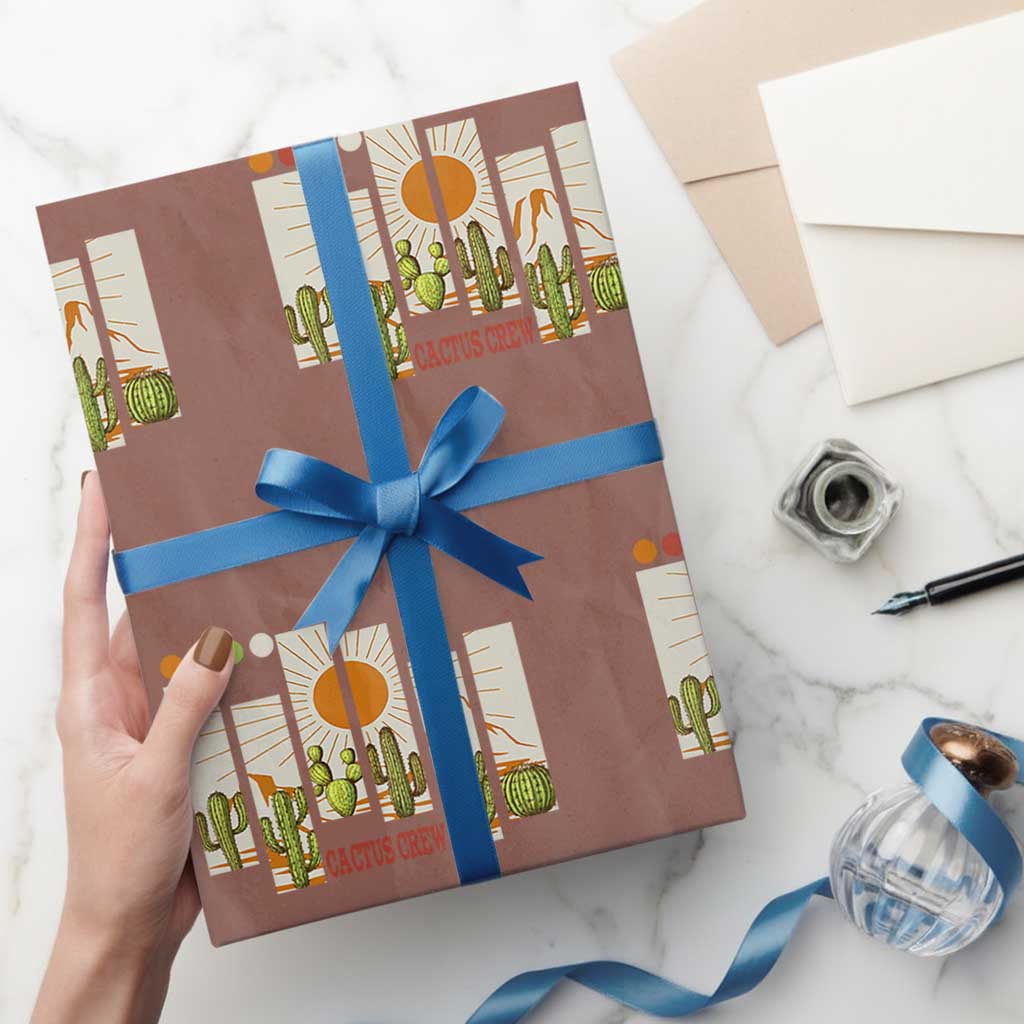 Succulent Plant Lover Gift Wrapping Paper Roll Cactus Crew TS12 Mocha Print Your Wear