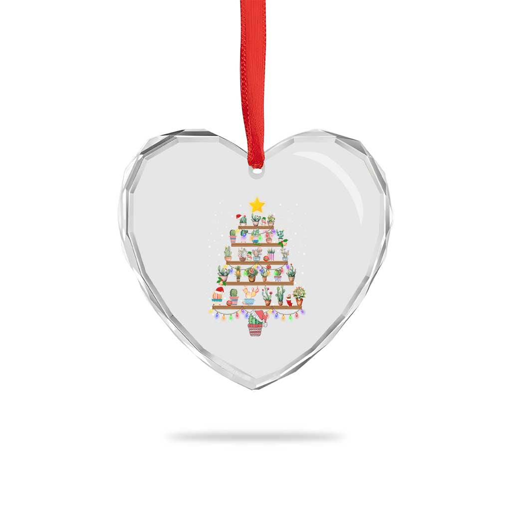 Succulent Xmas Tree Cactus Gardener Heart Crystal Glass Ornament TS09 Print Your Wear