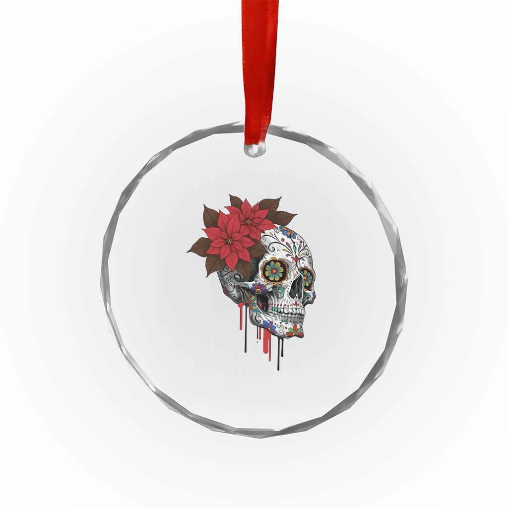 Sugar Skull Calavera Holiday Spirit Mistletoe Crystal Glass Ornament TS14 Print Your Wear