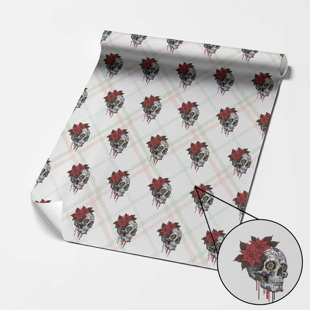 Sugar Skull Calavera Holiday Spirit Mistletoe Wrapping Paper Roll TS14 Christmas Plaid Print Your Wear