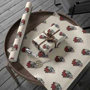 Sugar Skull Calavera Holiday Spirit Mistletoe Wrapping Paper Roll TS14 Beige Print Your Wear