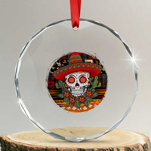 Sugar Skull Mexican Christmas Crystal Glass Ornament TS14 Transparent Glass 3'' Circle Print Your Wear