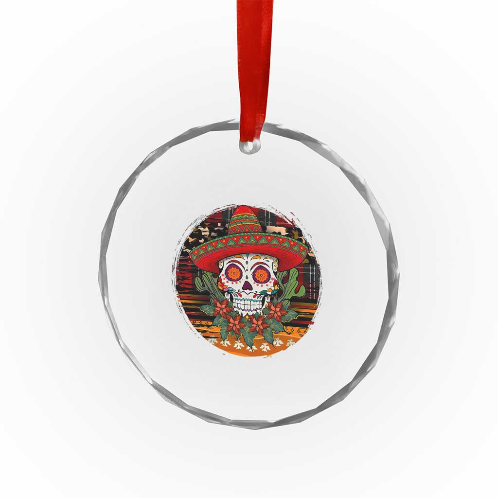 Sugar Skull Mexican Christmas Crystal Glass Ornament TS14 Print Your Wear