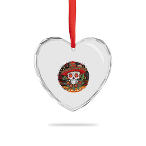 Sugar Skull Mexican Christmas Heart Crystal Glass Ornament TS14 Print Your Wear