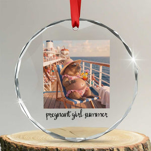 Summer Capybara Pregnancy Crystal Glass Ornament Baby Announcement Gift