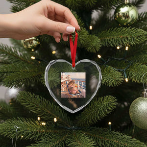 Summer Capybara Pregnancy Heart Crystal Glass Ornament Baby Announcement Gift