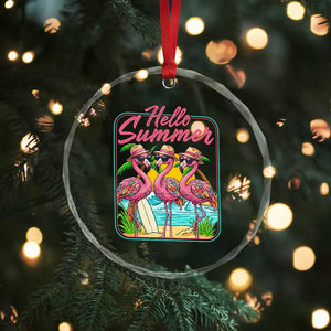Summer Flamingo Pink Crystal Glass Ornament Tropical Palm Tree Beach Vacation TS14 Print Your Wear
