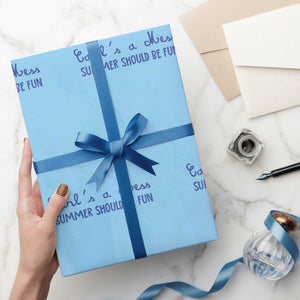 Summer Should be Fun Wrapping Paper Roll Funny Reality TV Carl's a Mess Meme TS14 Light Blue Print Your Wear