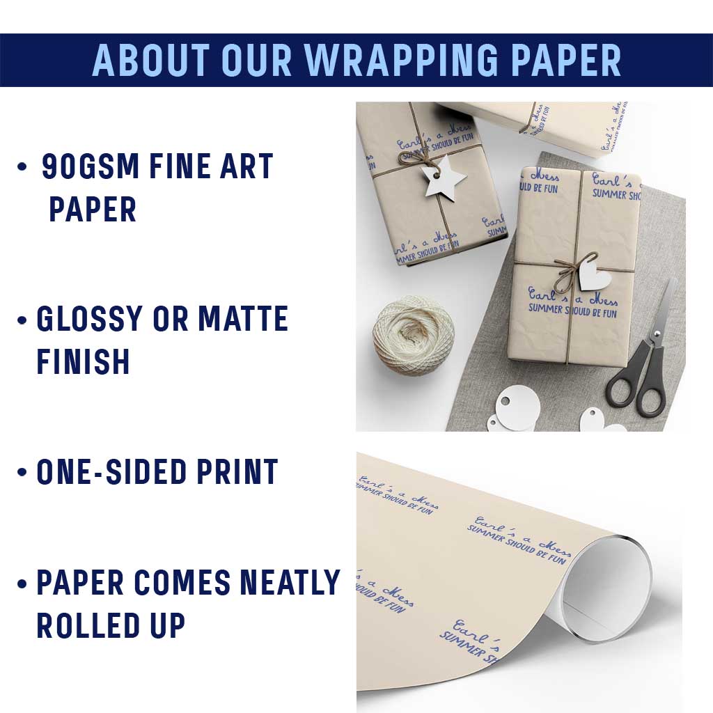 Summer Should be Fun Wrapping Paper Roll Funny Reality TV Carl's a Mess Meme TS14 Print Your Wear