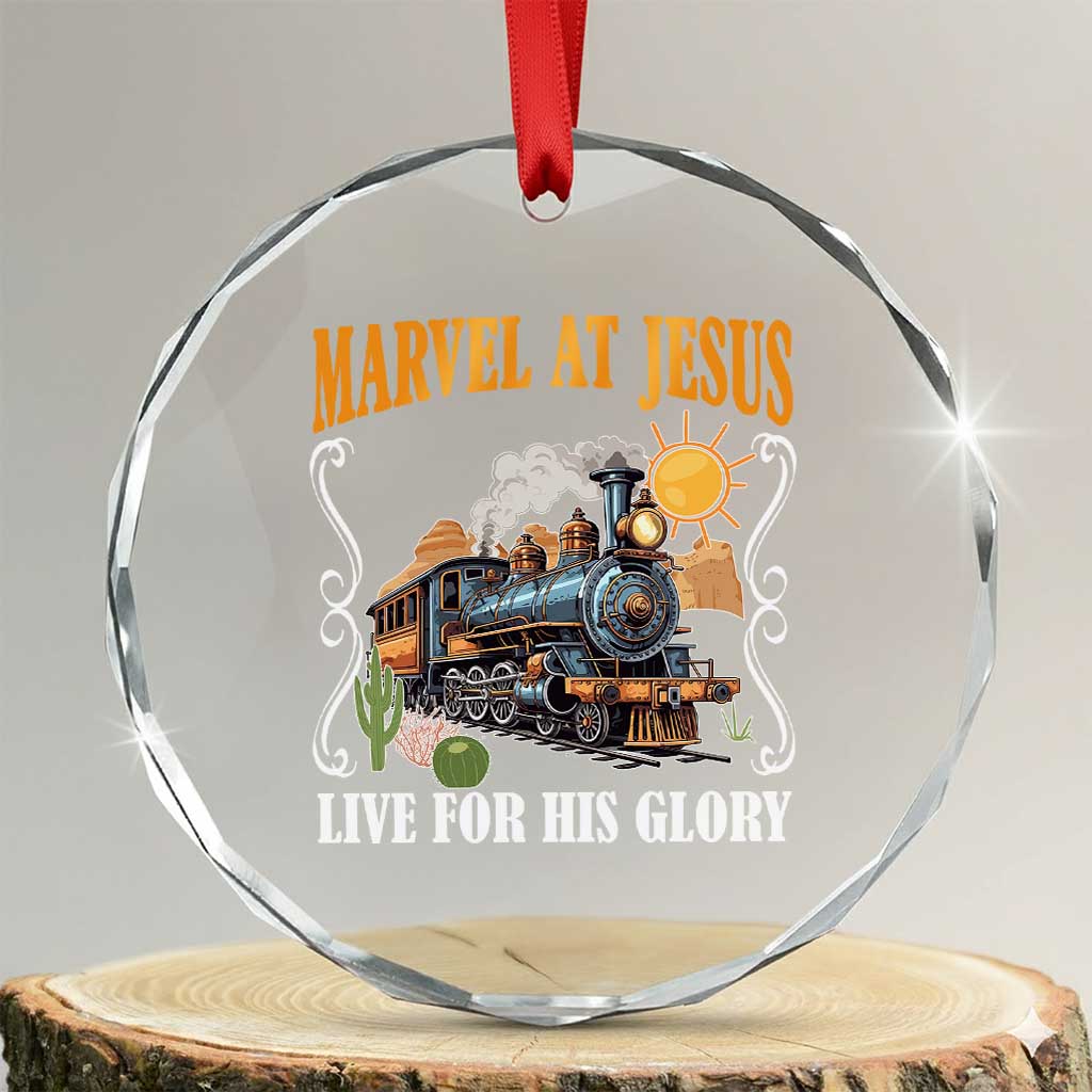 Summer VBS 2025 Crystal Glass Ornament Marvel at Jesus Live for His Glory Christian Bible Camp TS02 Transparent Glass 3'' Circle Print Your Wear