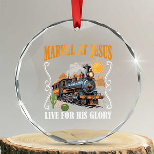 Summer VBS 2025 Crystal Glass Ornament Marvel at Jesus Live for His Glory Christian Bible Camp TS02 Transparent Glass 3'' Circle Print Your Wear