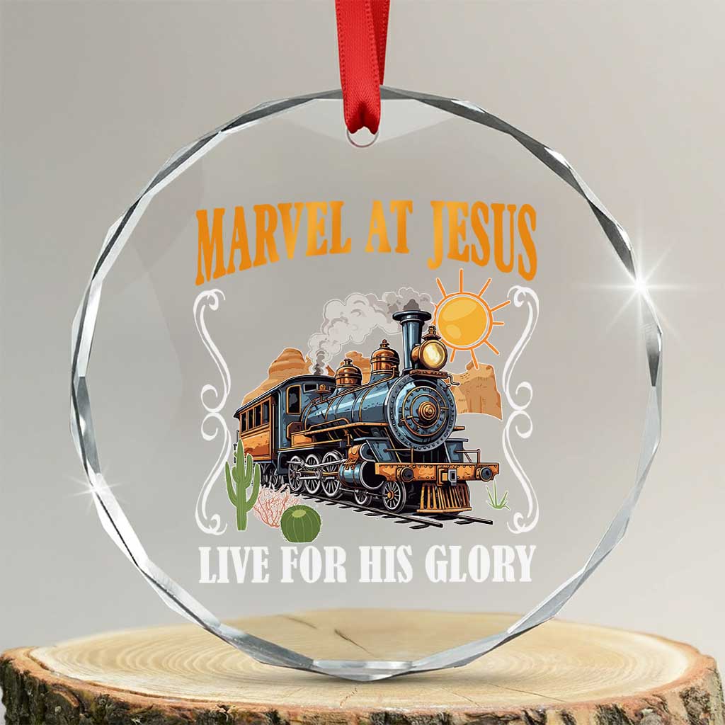 Summer VBS 2025 Crystal Glass Ornament Marvel at Jesus Live for His Glory Christian Bible Camp TS02 Transparent Glass 3'' Circle Print Your Wear