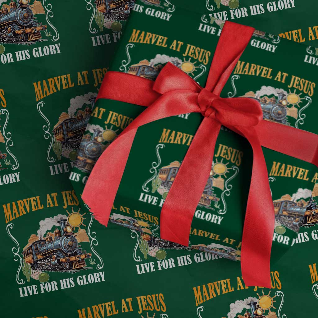 Summer VBS 2025 Wrapping Paper Roll Marvel at Jesus Live for His Glory Christian Bible Camp TS02 Green Print Your Wear