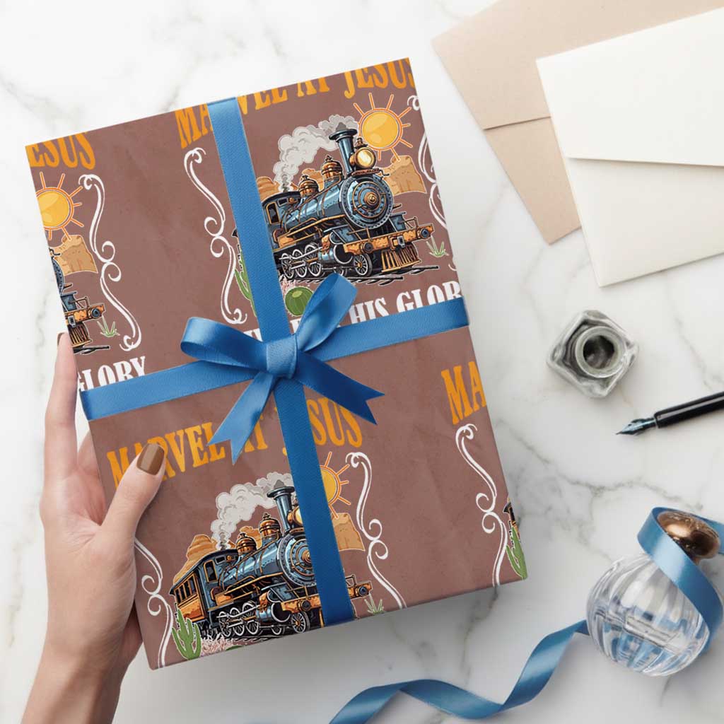 Summer VBS 2025 Wrapping Paper Roll Marvel at Jesus Live for His Glory Christian Bible Camp TS02 Mocha Print Your Wear