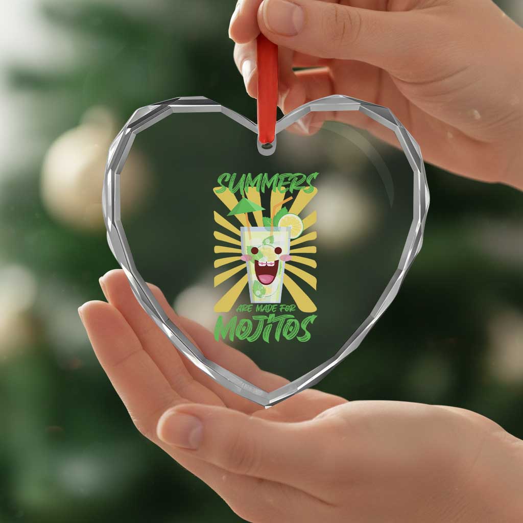 Summers Are Made For Mojitos Heart Crystal Glass Ornament Funny Vacation Cocktail TS12 Print Your Wear