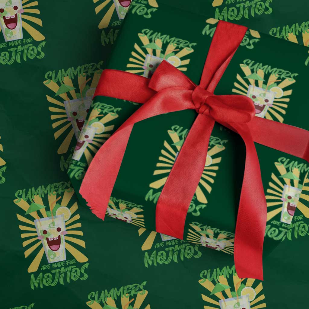 Summers Are Made For Mojitos Wrapping Paper Roll Funny Vacation Cocktail TS12 Green Print Your Wear