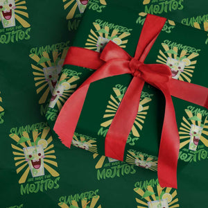 Summers Are Made For Mojitos Wrapping Paper Roll Funny Vacation Cocktail TS12 Green Print Your Wear