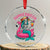 Summerween Skeleton Mermaid Crystal Glass Ornament Flamingo Float Funny Spooky Summer Halloween Vibes TS02 Transparent Glass 3'' Circle Print Your Wear