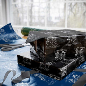 Summerween Social Club Wrapping Paper Roll Spooky All Year Skeleton Summer Halloween Beach Party TS02 Black Print Your Wear