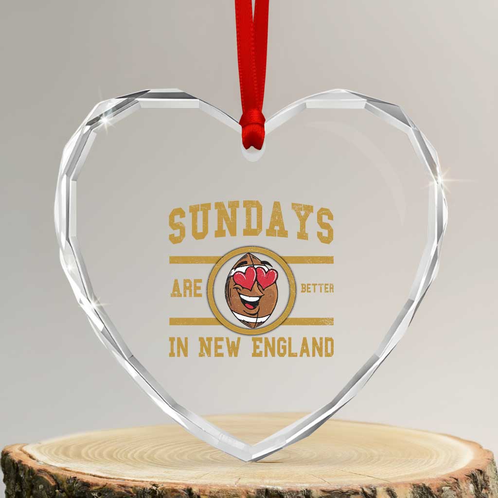 Sundays Are Better In NE Heart Crystal Glass Ornament Game Day Lover Gift TS12 Transparent Glass 3'' Heart Print Your Wear