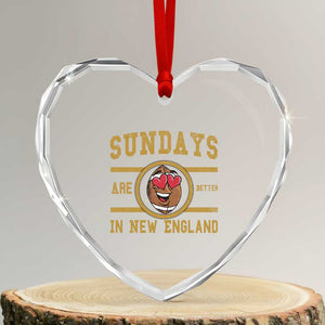 Sundays Are Better In NE Heart Crystal Glass Ornament Game Day Lover Gift TS12 Transparent Glass 3'' Heart Print Your Wear