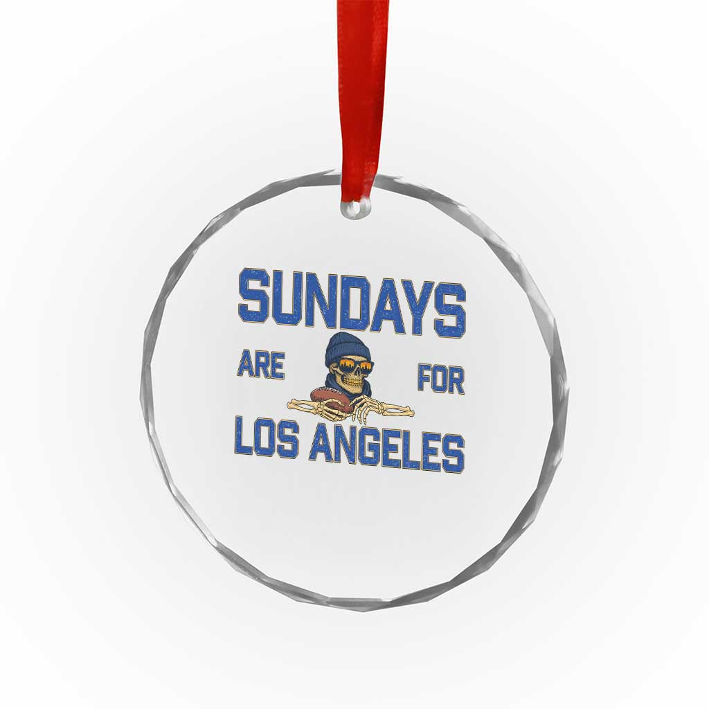 Sundays Are For Los Angeles Crystal Glass Ornament Skeleton Game Day Sports Fan