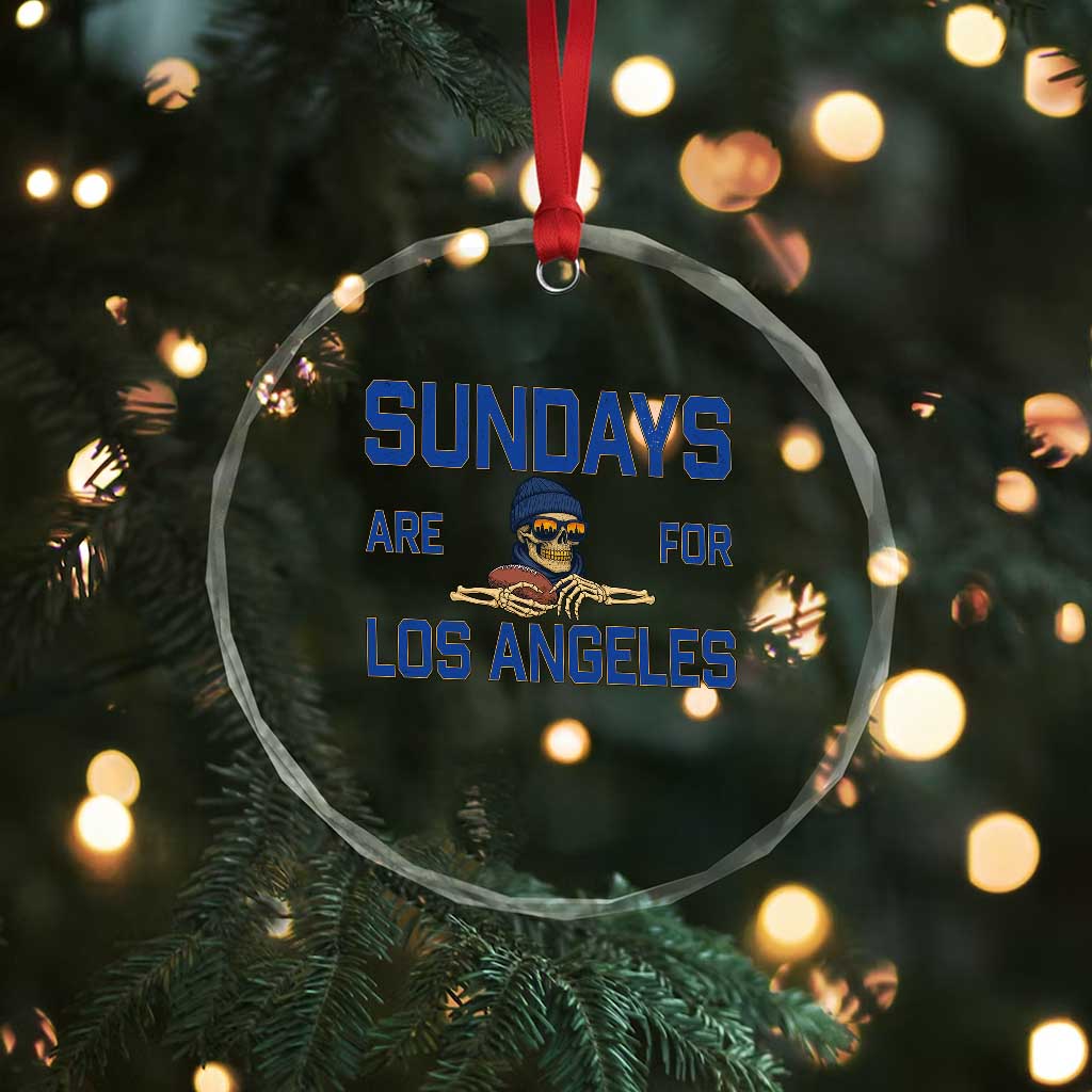 Sundays Are For Los Angeles Crystal Glass Ornament Skeleton Game Day Sports Fan