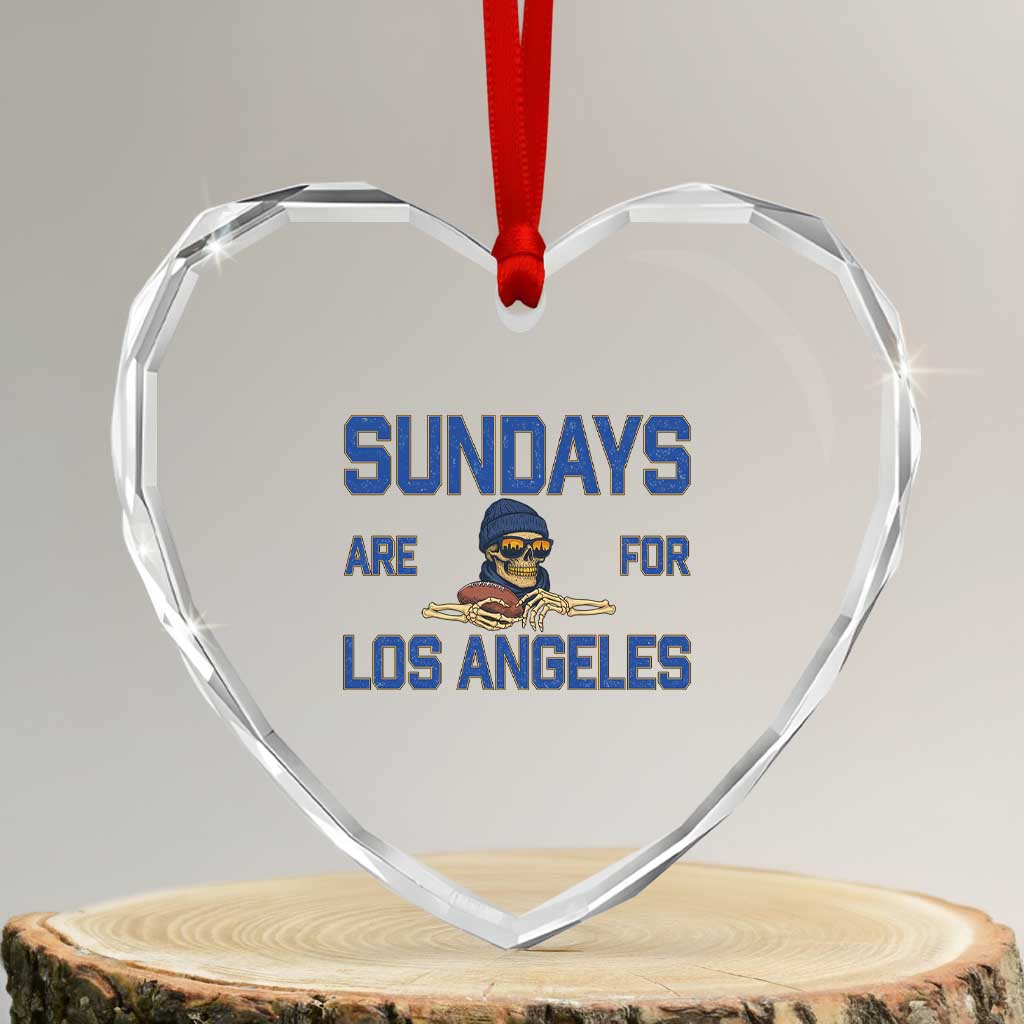 Sundays Are For Los Angeles Heart Crystal Glass Ornament Skeleton Game Day Sports Fan TS12 Transparent Glass 3'' Heart Print Your Wear