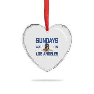 Sundays Are For Los Angeles Heart Crystal Glass Ornament Skeleton Game Day Sports Fan
