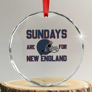 Sundays Are For NE Crystal Glass Ornament Game Day Lover Gift TS12 Transparent Glass 3'' Circle Print Your Wear