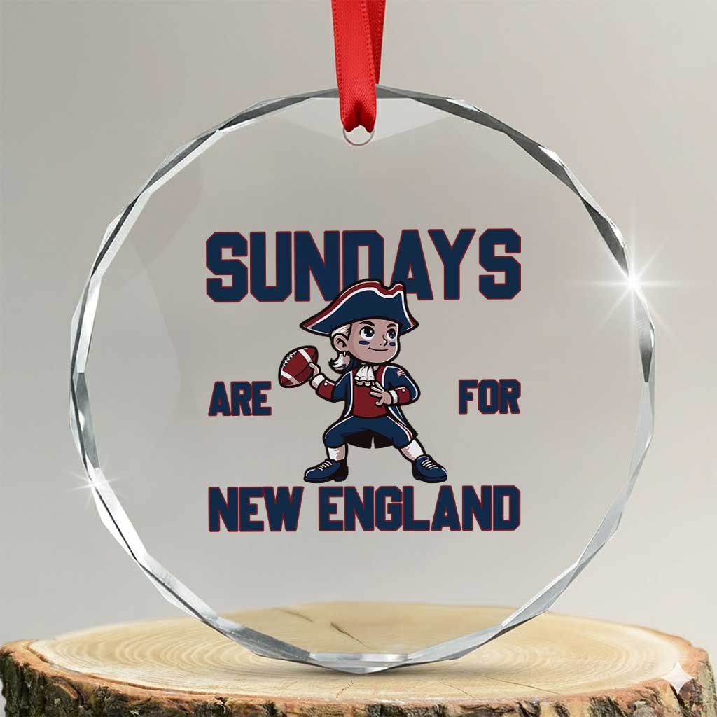 Sundays Are For NE Crystal Glass Ornament Game Day Sports Fan Gift TS12 Transparent Glass 3'' Circle Print Your Wear