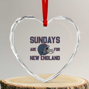 Sundays Are For NE Heart Crystal Glass Ornament Game Day Lover Gift TS12 Transparent Glass 3'' Heart Print Your Wear