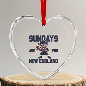 Sundays Are For NE Heart Crystal Glass Ornament Game Day Sports Fan Gift TS12 Transparent Glass 3'' Heart Print Your Wear