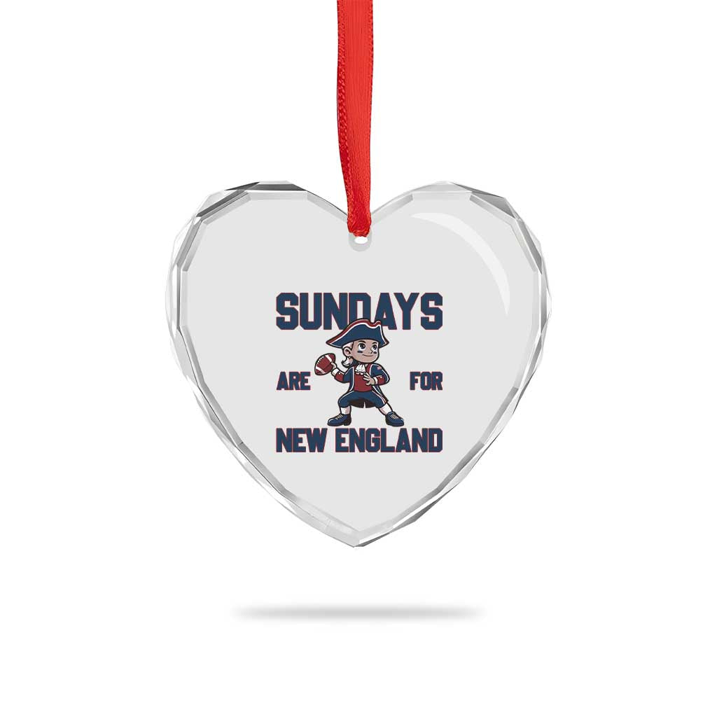Sundays Are For NE Heart Crystal Glass Ornament Game Day Sports Fan Gift TS12 Print Your Wear