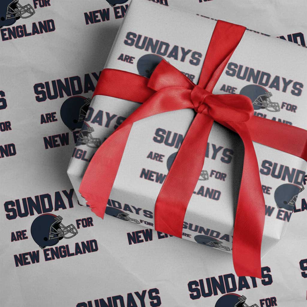 Sundays Are For NE Wrapping Paper Roll Game Day Lover Gift TS12 White Print Your Wear