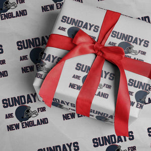 Sundays Are For NE Wrapping Paper Roll Game Day Lover Gift TS12 White Print Your Wear
