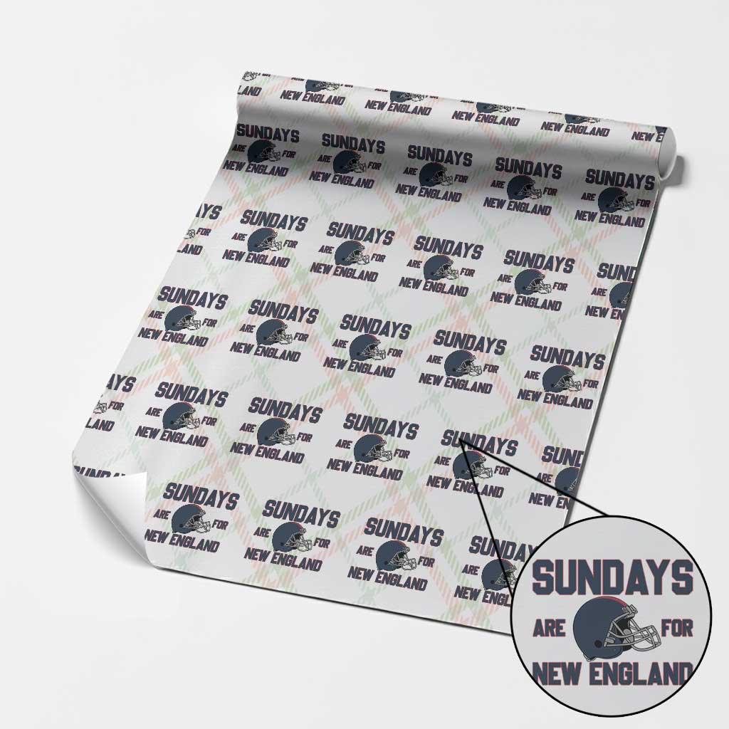 Sundays Are For NE Wrapping Paper Roll Game Day Lover Gift TS12 Christmas Plaid Print Your Wear