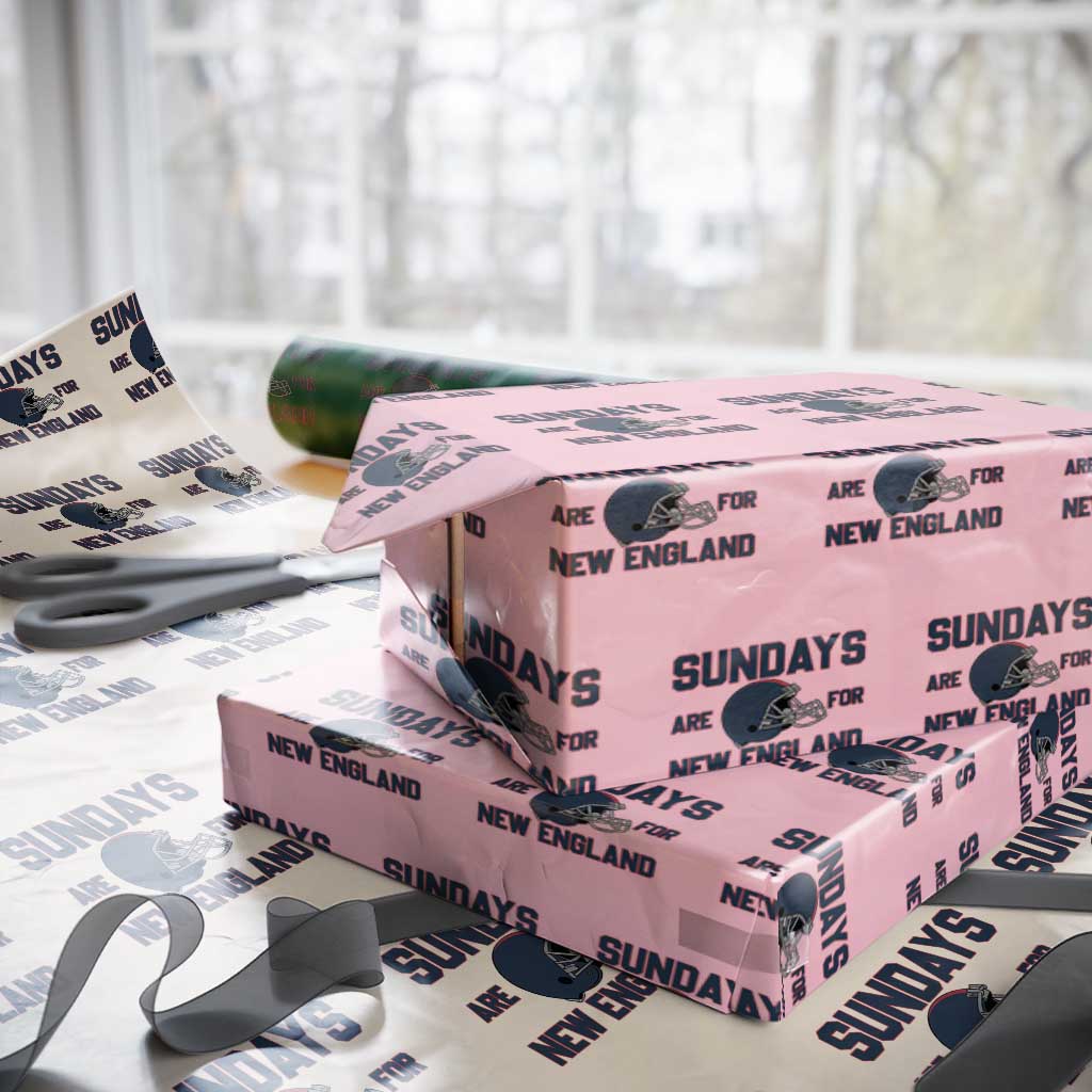 Sundays Are For NE Wrapping Paper Roll Game Day Lover Gift TS12 Light Pink Print Your Wear